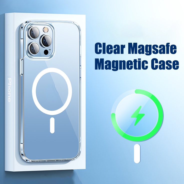 Ốp Điện Thoại Nhựa acrylic Cứng Trong Suốt Có Nam Châm Cho iphone 15 14 13 12 11 pro max mini x xs xr 7 8 plus se2022