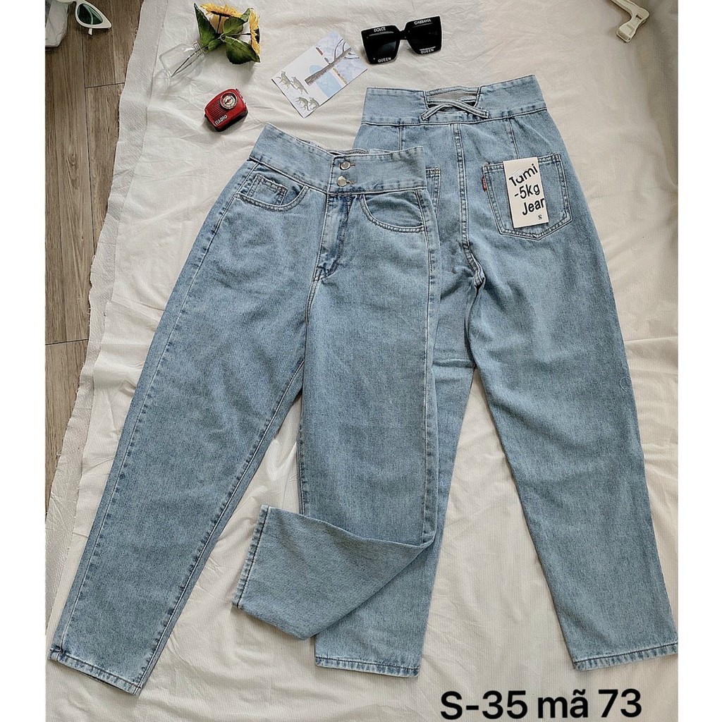 Quần jean baggy nữ lưng cao kiểu quần bò baggy size đại hàng VNXK Bigsize MS73 - 2KJean