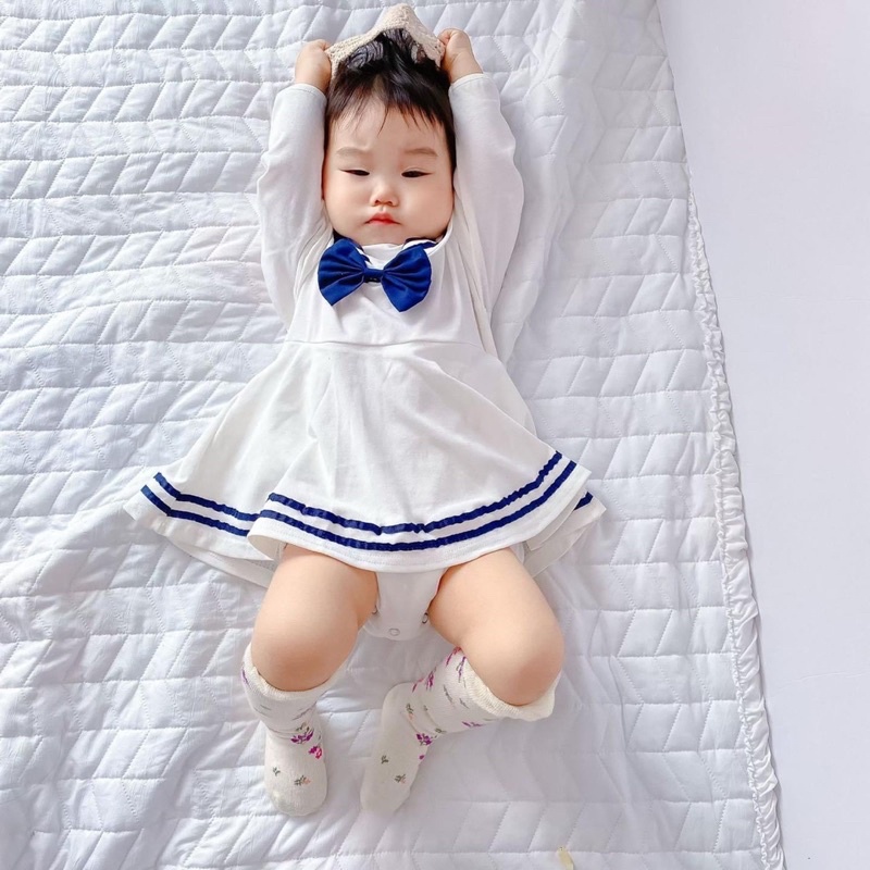 Xả Body váy dài tay Chaukids bé gái