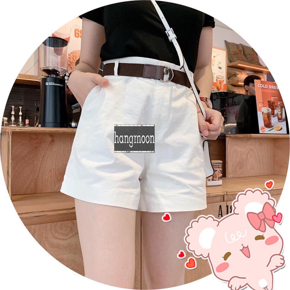 [Mã FAMARAL2 giảm 10K đơn 50K] Quần đùi- short kaki lưng cao tặng kèm dây thắt lưng