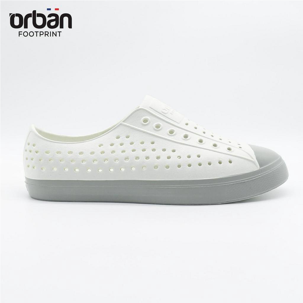 [Chính hãng] Giày nhựa lỗ nam nữ đi mưa đi biển Urban D2001 siêu nhẹ, chống nước, giá tốt - Màu Trắng đế ghi