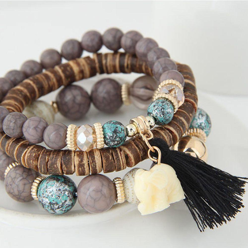 MIH (MớI) Vòng Tay HợP Kim ĐíNh HạT Tua Rua Xinh XắN