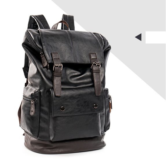 Balo da unisex W2P 9805 chất da PU cao cấp chống thấm nước chống bào mòn thể tích lớn phù hợp đi du lịch, đi phượt