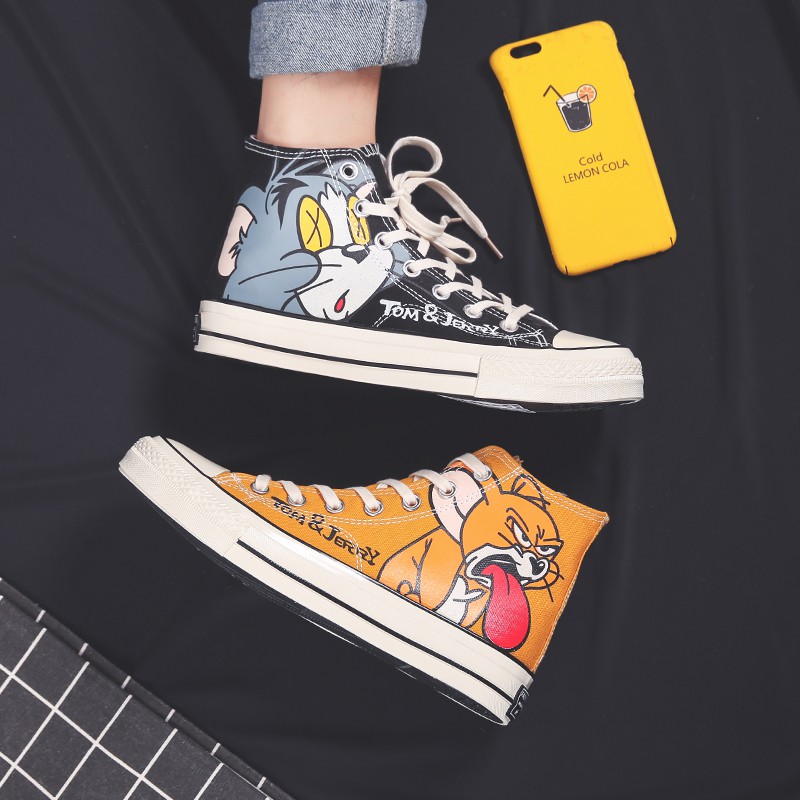 Giày Thể Thao Nam Cổ Cao In Hình Hoạt Hình Tom And Jerry | BigBuy360 - bigbuy360.vn