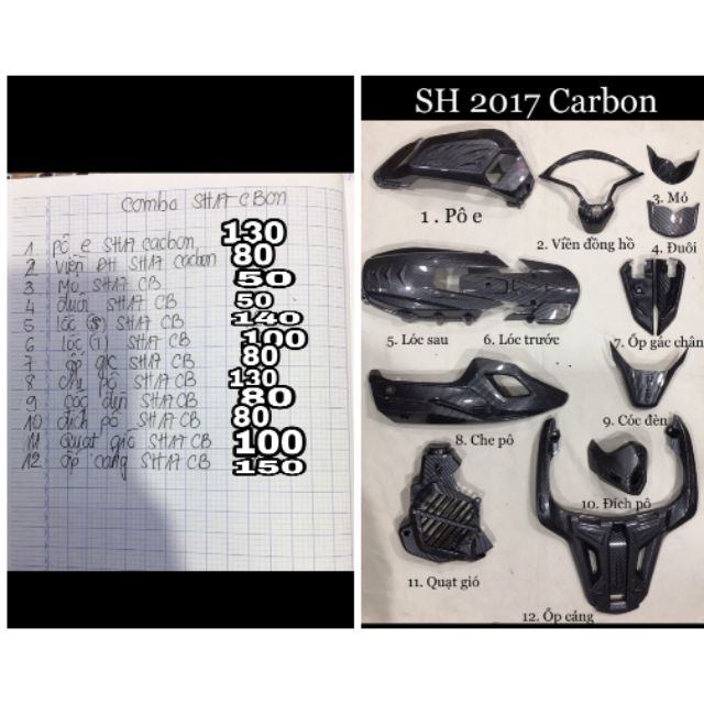 Đồ chơi sh 2017-19 cacbon