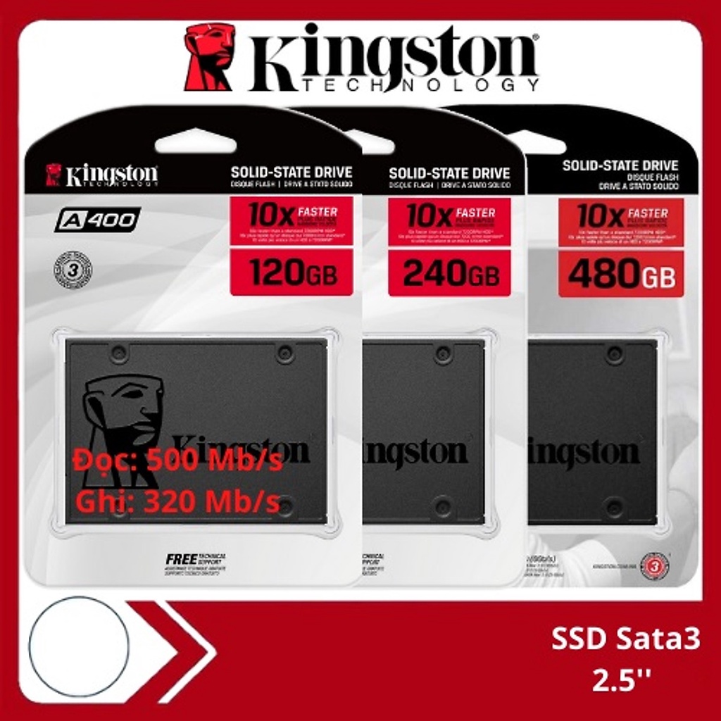 Ổ Cứng SSD Kington A400 2.5-Inch SATA lll, 120GB | 240 | 240GB | Hàng Chính Hãng