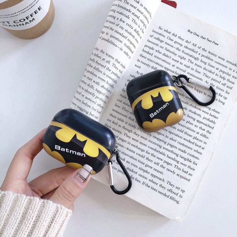 Vỏ bao airpod - Case airpod 1/ 2 AirPods Pro IMD Batman - Venom- Marvel -Captain - Người Nhện - Supermen ( tặng kèm móc)