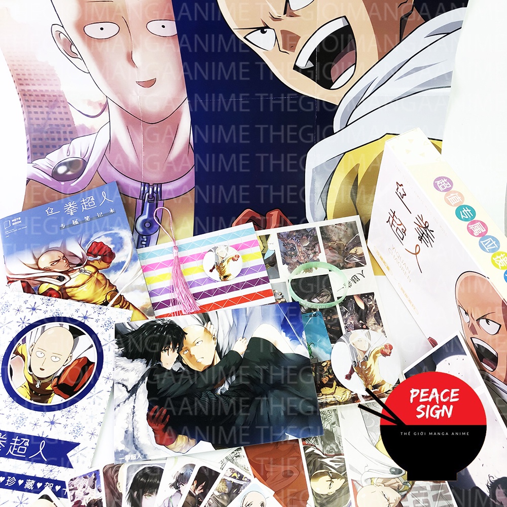 (80) Hộp quà tặng anime ONE PUNCH MAN Cú Đấm Hủy Diệt poster postcard bookmark banner One-Punch man