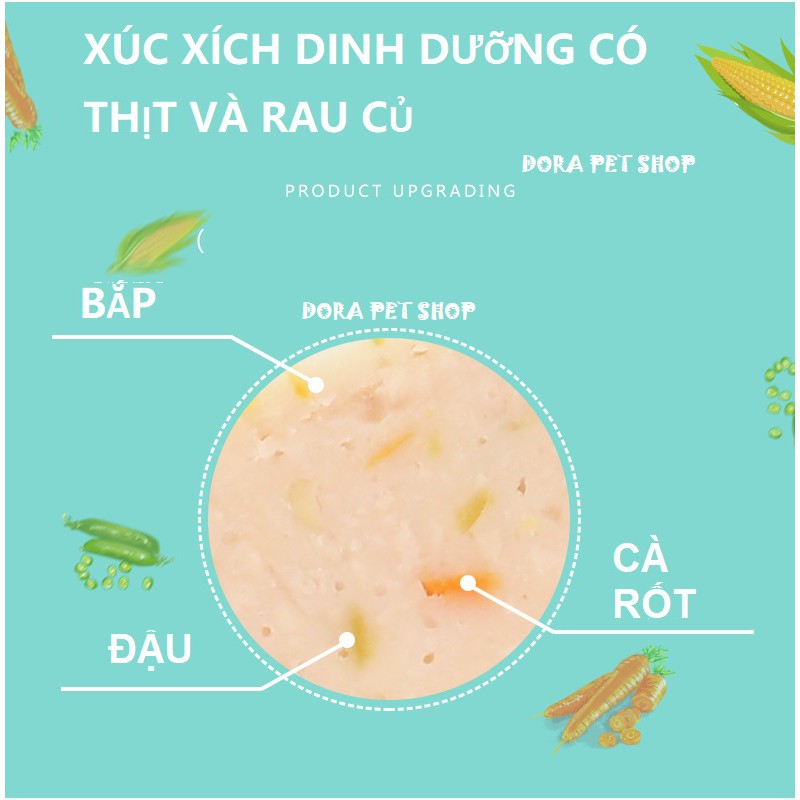 XÚC XÍCH DINH DƯỠNG RAU CỦ CHO CHÓ MÈO