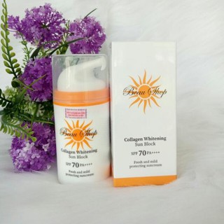 KEM CHỐNG NẮNG COLLAGEN-BEAUSHOP 80G WHITENING-SUN BLOCK/SPF-70PA++++