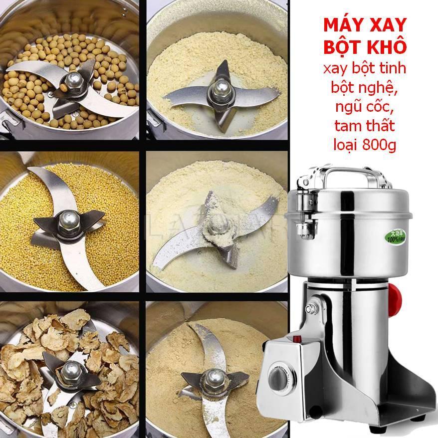 Máy xay tinh bột, dược liệu, củ quả khô, đồ tươi,…nhỏ gọn tiện lợi, inox 304 không gỉ dày dặn cực bền