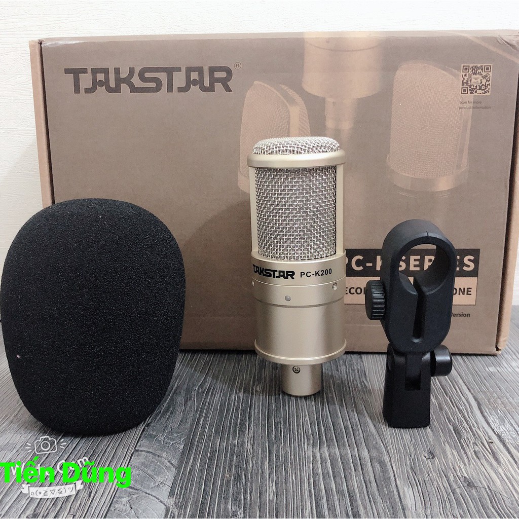 Combo mic thu âm Taksar PC K200 Full và Sound card icon Upop Pro chân màng dây live stream MA2 - Trọn bộ thu âm