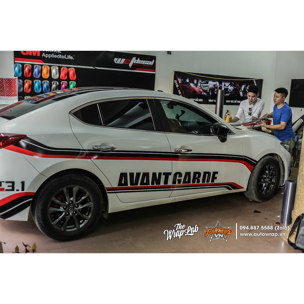 Tem họa tiết xe Mazda 3 Avant Gardf - Tem họa tiết ô tô Mazda, tem dán sườn xe thể thao