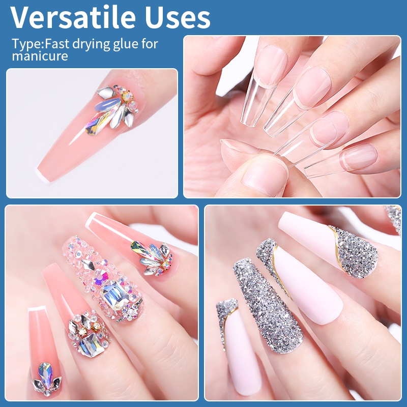 Bộ 2 Lọ Keo Dán Móng Tay Giả 8ml Trang Trí Nghệ Thuật