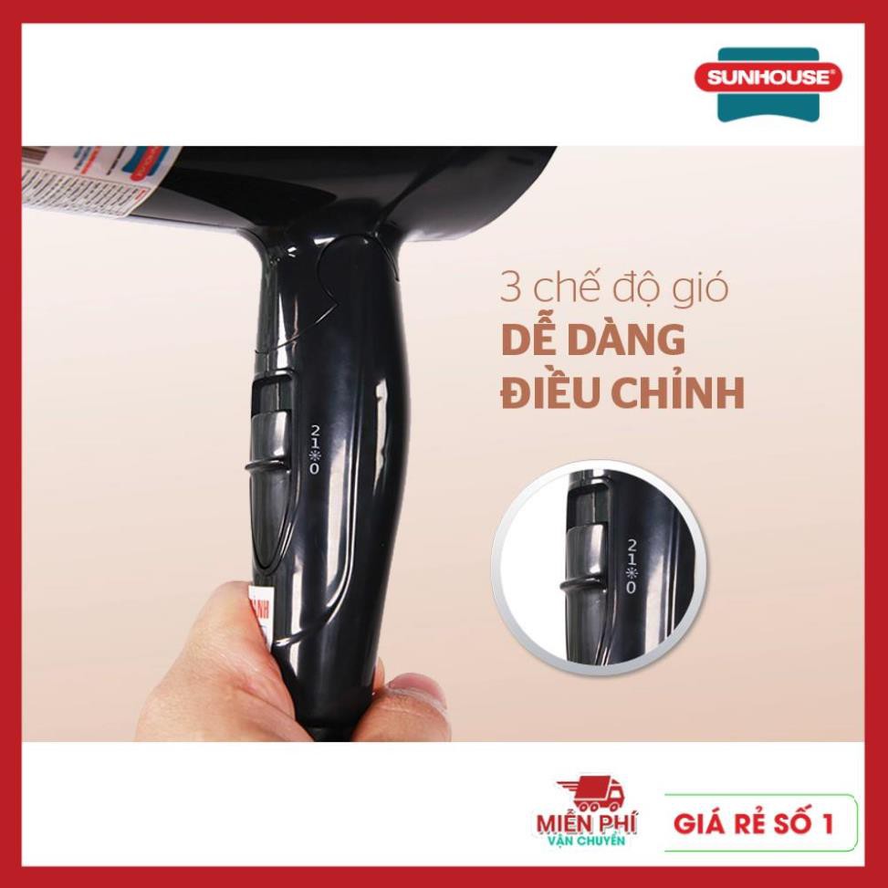 Máy sấy tóc Sunhouse SHD2306, máy sấy công suất 1200w, sấy khô nhanh, chế độ gió linh hoạt, tự động ngắt khi quá tải.