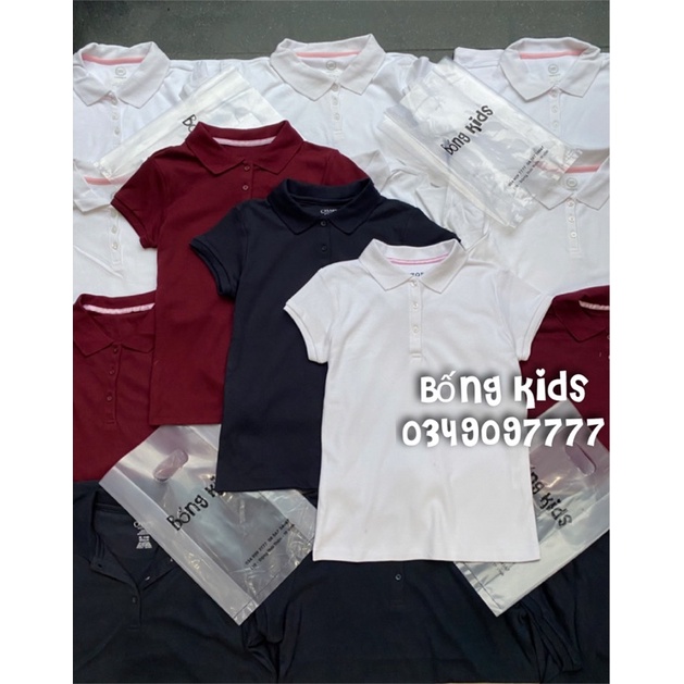 Áo Hè Polo Bé Gái Basic Cotton Dày