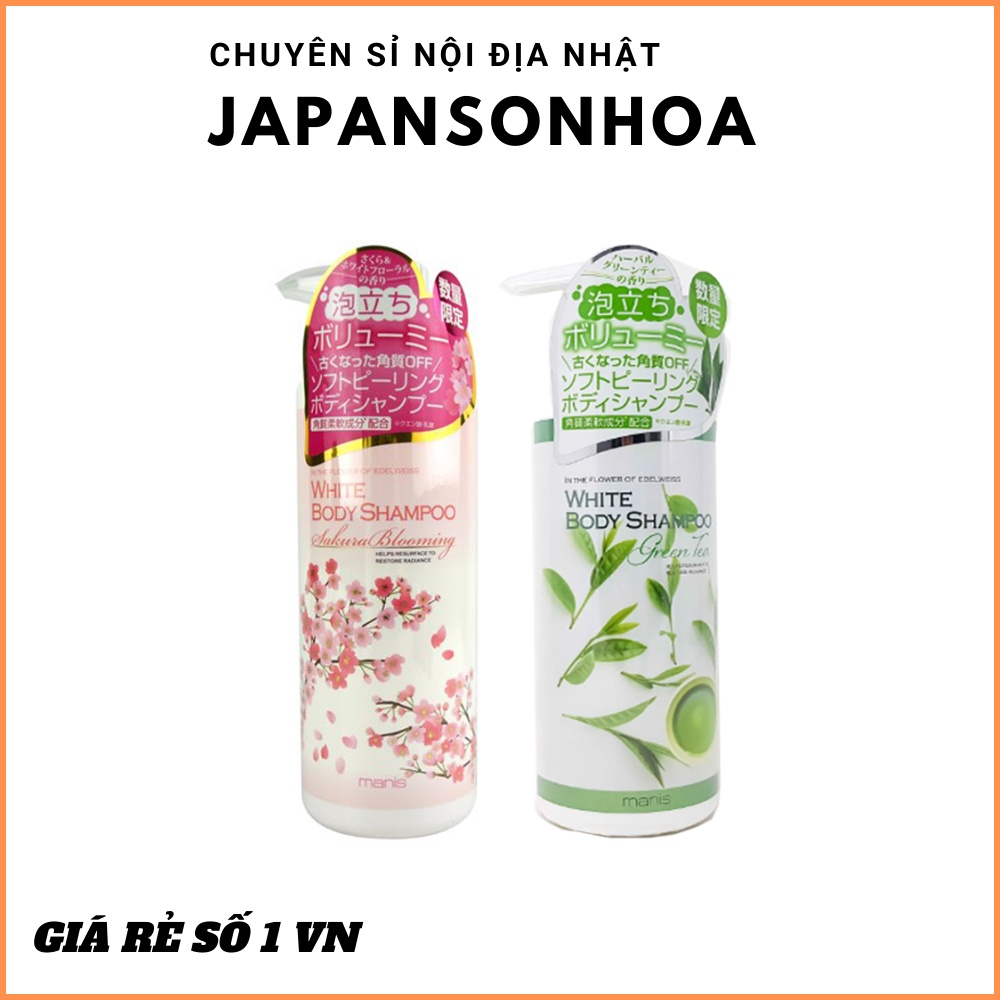 Sữa tắm trắng da Manis White Body Shampoo (2 loại) SakuraCHÍNH HÃNG  tạo bọt mịn màng, sử dụng rất dễ chịu