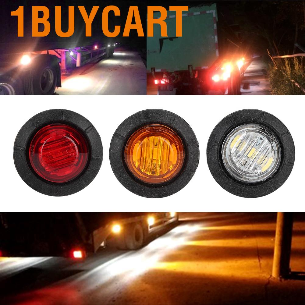 Set 3 Đèn Led Tròn 12v Bóng Ánh Sáng Vàng / Đỏ Cho Xe Hơi Tàu Thuyền