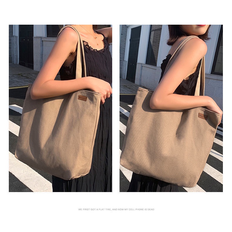 Túi xách canvas sức chứa lớn đơn giản thời trang cho nữ