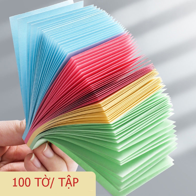 Giấy ghi chú 100 tờ giấy nhớ sticky note 3 kích thước loại tốt sử dụng trong văn phòng