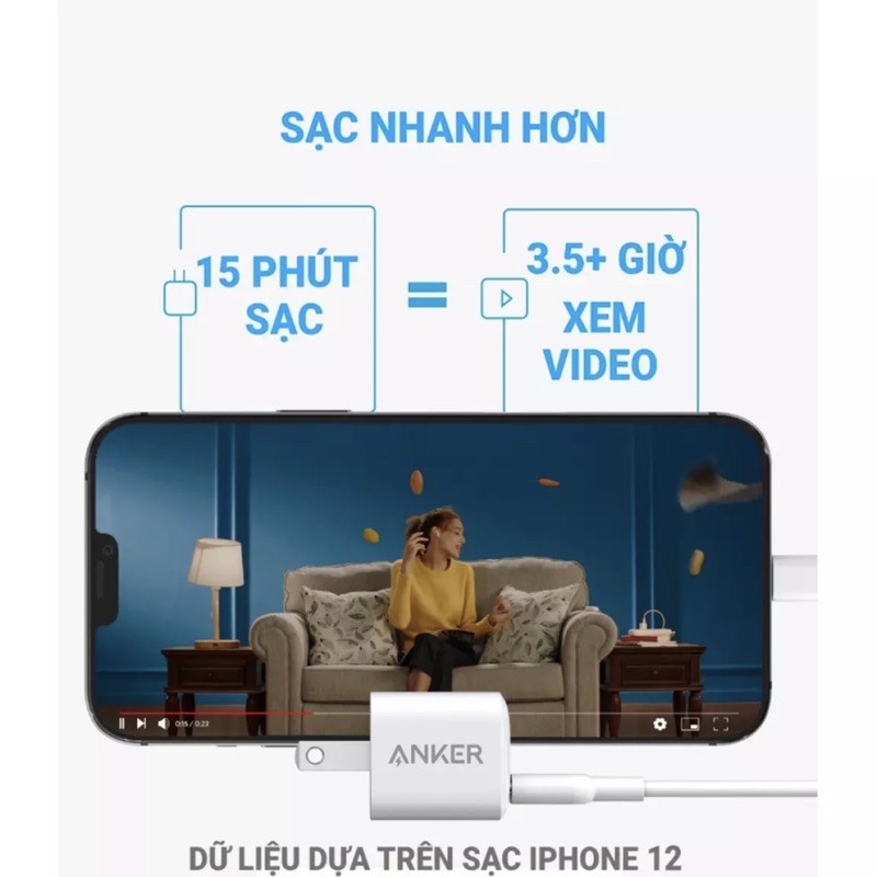 [Mã ELMS5 giảm 7% đơn 300k] Sạc ANKER PowerPort Nano III 20W IQ3.0 Sạc nhanh PD Iphone - Mã A2633