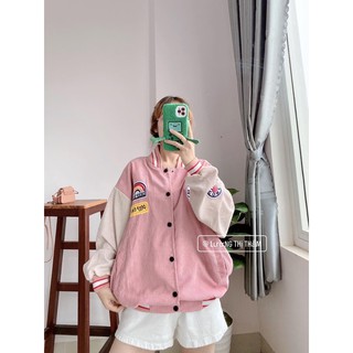 Áo khoác bomber nhung tăm form rộng