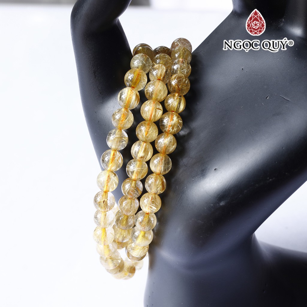 Vòng tay TA tóc vàng 3 line - Ngọc Quý