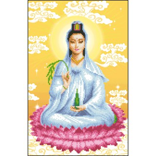 Tranh Thêu Chữ Thập Phật Bà Ngồi-S