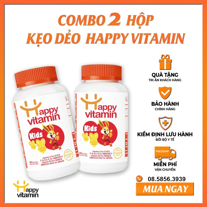 Kẹo dẻo bổ sung dưỡng chất Happy Vitamin Kids. Hàng chính hãng