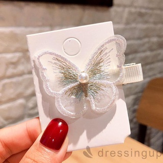 Dre-nữ Bướm Thêu Bobby Pin Kẹp Tóc Mũ Phụ Kiện Tóc