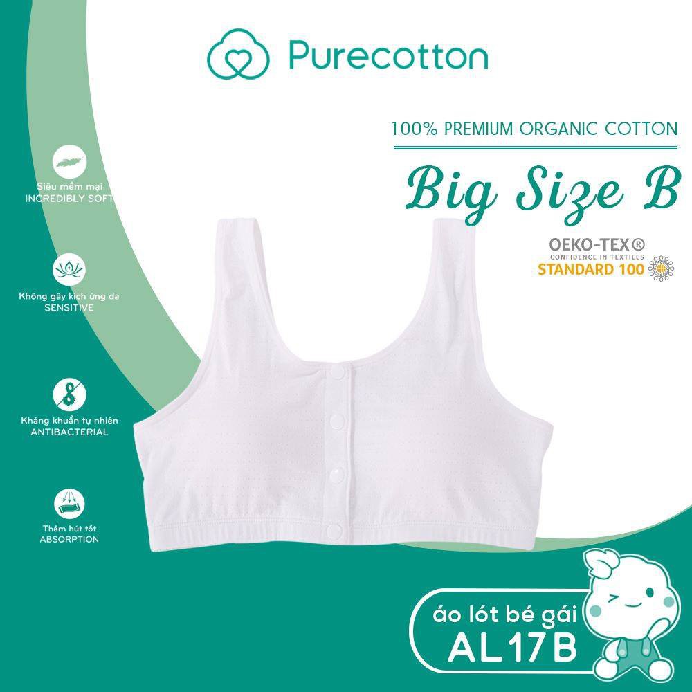 Áo lá học sinh Pure Cotton - Áo lót bé gái mới lớn kiểu dáng chui đầu có đệm