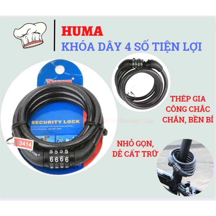 Khóa Dây 4 Số Bằng Cáp Thép Chắc Chắn, Chống Trộm, - Ổ Khóa Dây Cao Cấp Bảo Vệ Tài Sản, Độ Bảo Mật Cao M99