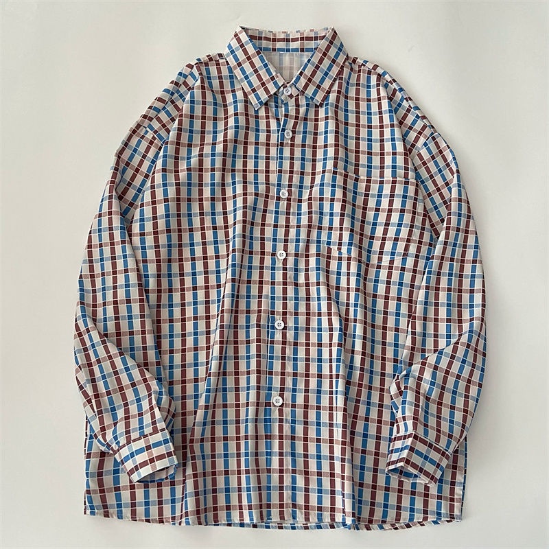 Áo sơ mi dài tay cổ bẻ họa tiết sọc phong cách Hàn Quốc dành cho nữ