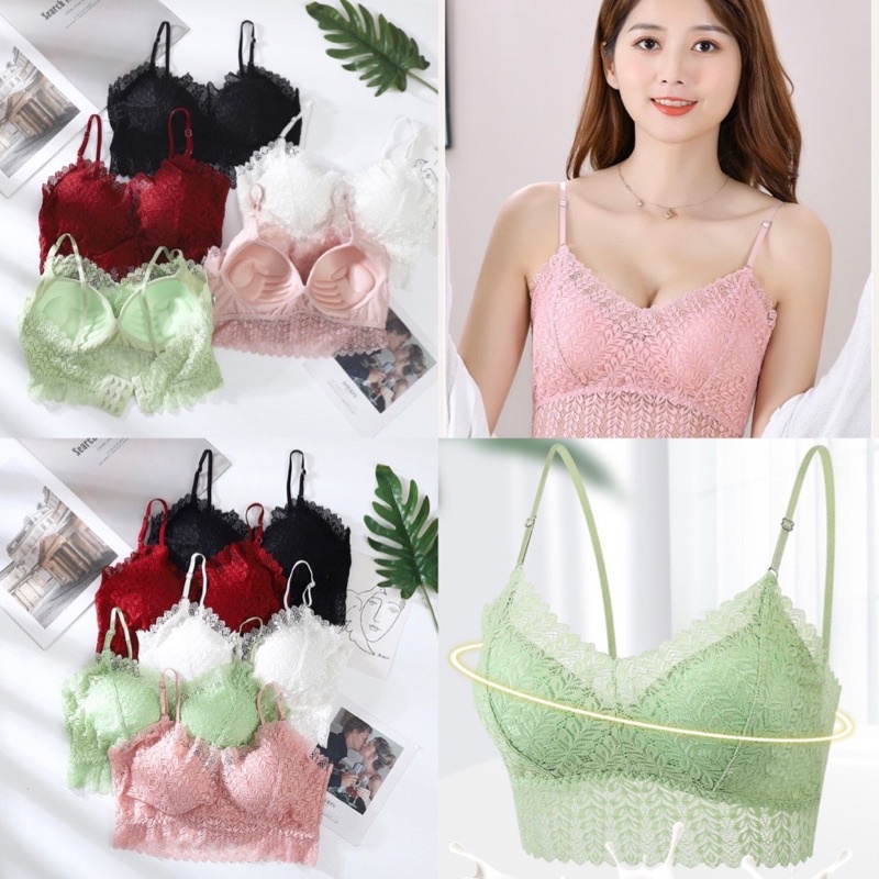 Áo Lót Ren Nữ. Áo Bra coset ren mút bàn tay nâng ngực