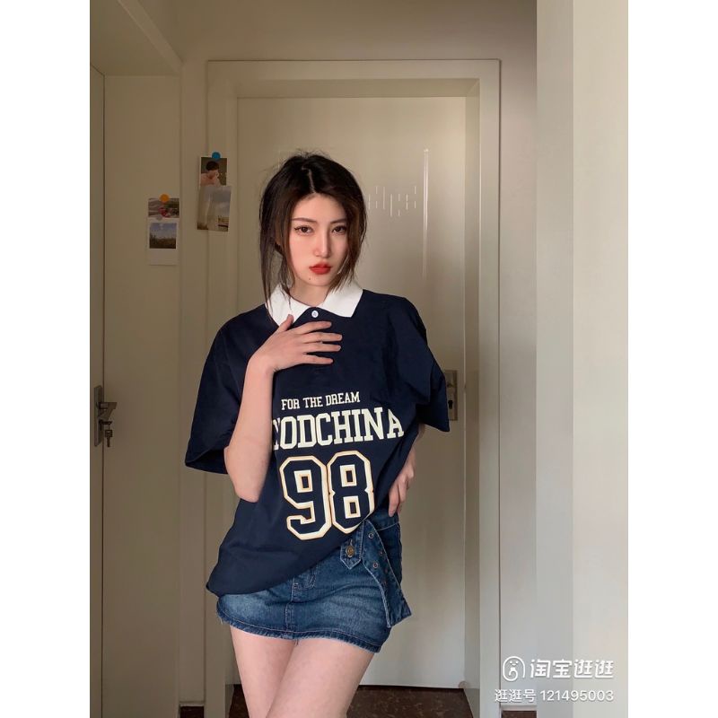 Áo polo 98 AM chất bo cotton dầy đẹp, cổ phụ kiện bo, cúc cổ , xanh than, from thụng tay lỡ