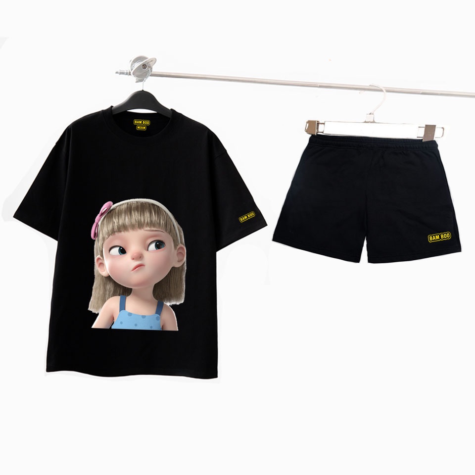 Bộ Thể Thao Nữ BAD GIRL Bộ Quần Áo thun NAM NỮ BAD GIRL Form Rộng (BỘ 46-47)