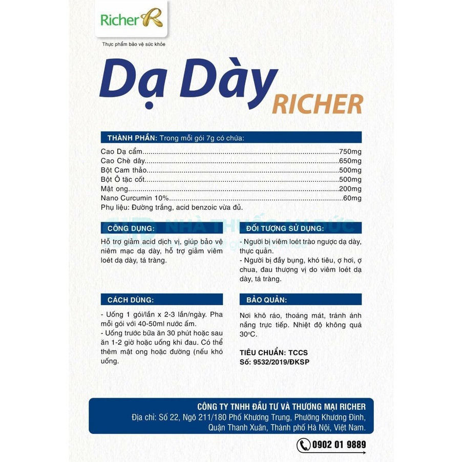 Bảo Vệ Dạ Dày Chống Loét Dạ Dày Giảm Đau Dạ Dày Richer – Nhà thuốc An Đức