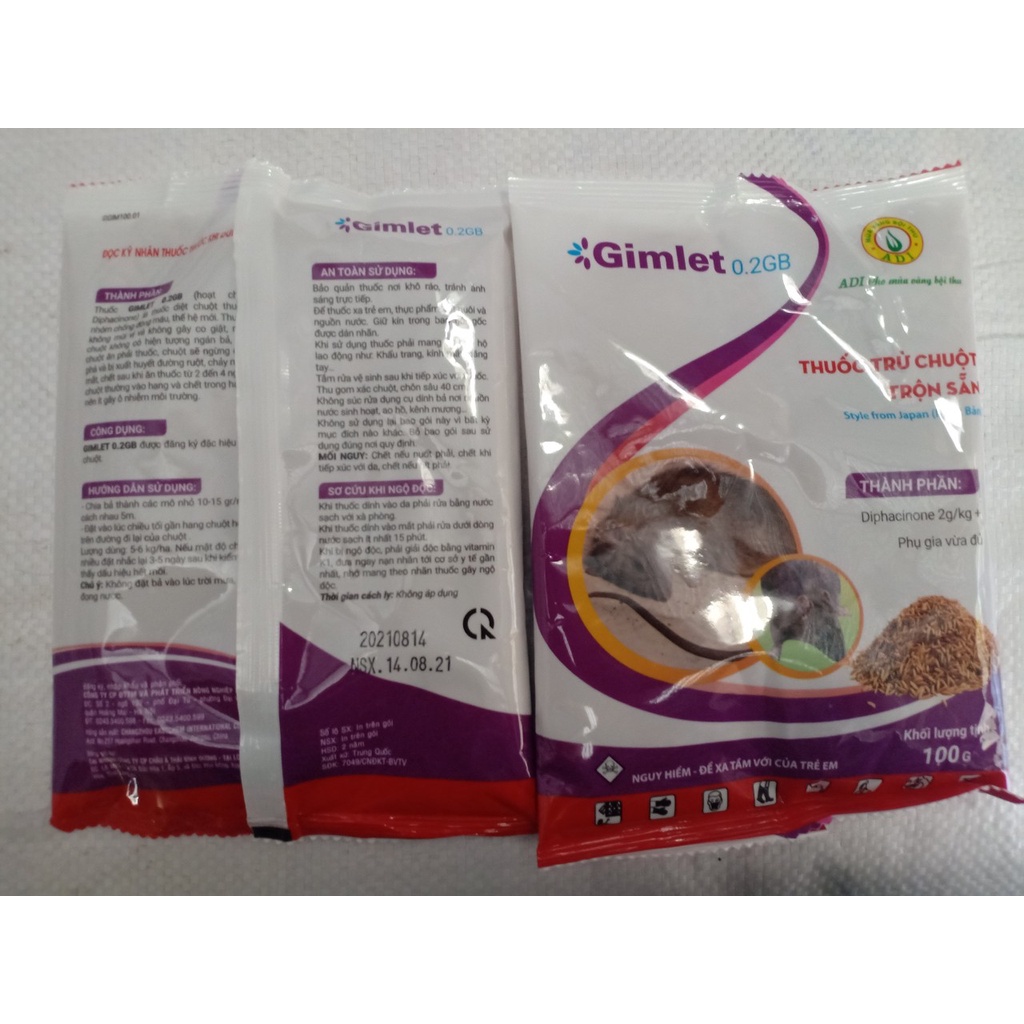 Thuốc diệt chuột trừ chuột thế hệ mới STORM 0.005% gói 20viên / gói gimlet 100g