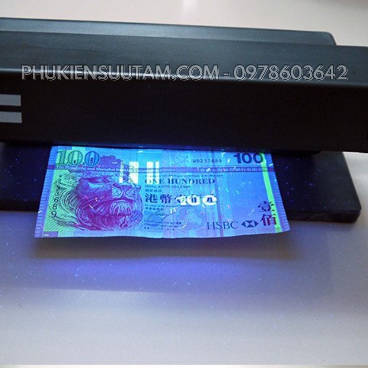 Đèn soi tiền giả để bàn 2 ống đèn UV - KH0013