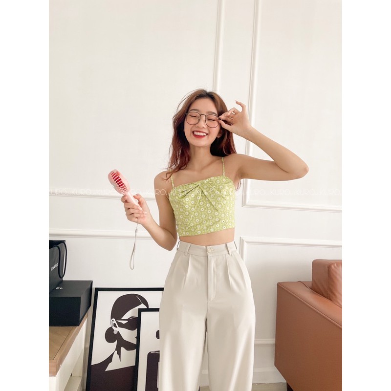Quần suông ống rộng kem