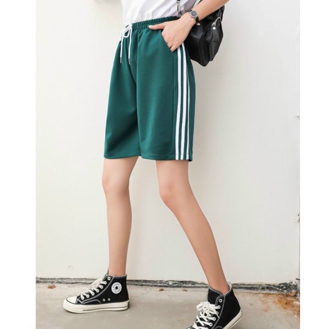 Quần short hè thể thao unisex, quần đùi 3 sọc có túi nhiều màu kèm video