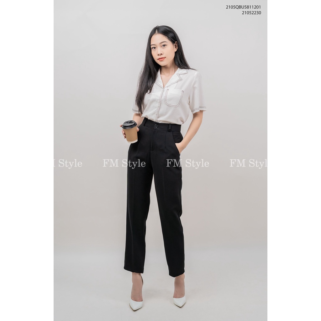 Quần tây nữ lưng cao FM Style baggy công sở gấu bằng 88 đi học đi làm chất tuyết mưa Vitex cao cấp Hàn Quốc 210726001