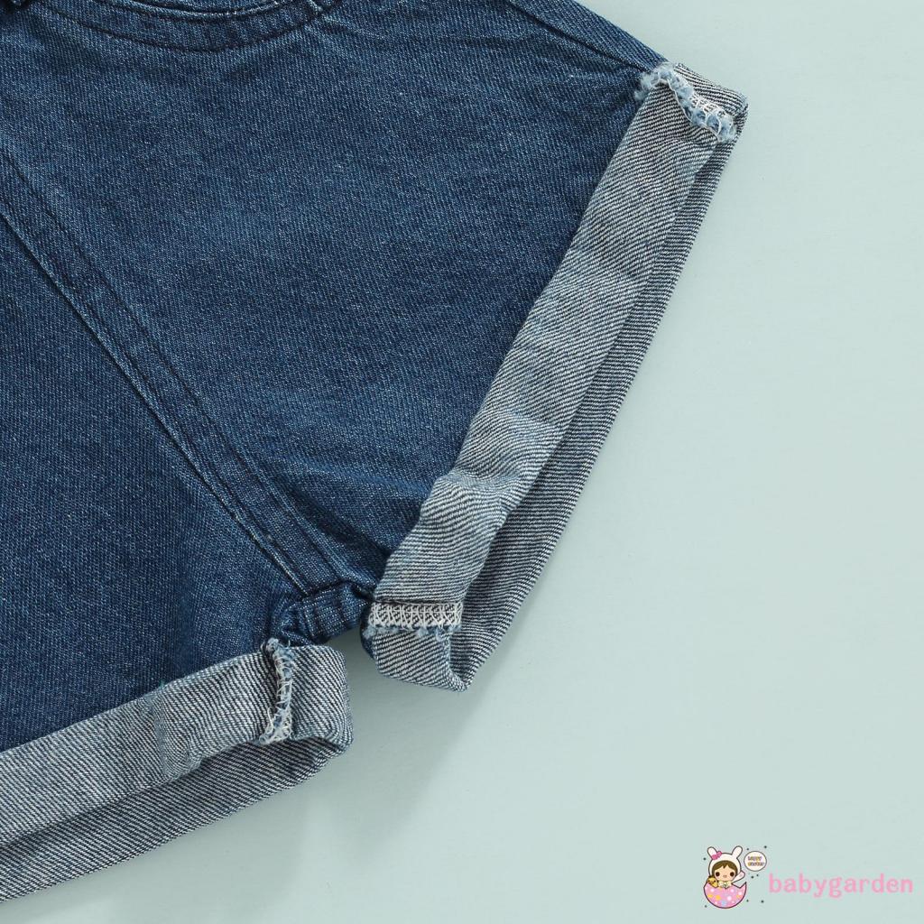 Bộ Áo Liền Quần Denim Cổ Chữ U Không Tay Cắt Vai Dành Cho Bé Gái 6 Tháng 4 Tuổi One