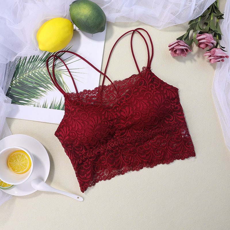 Bra có mút nâng ngực thiết kế dây chéo lưng quyến rũ