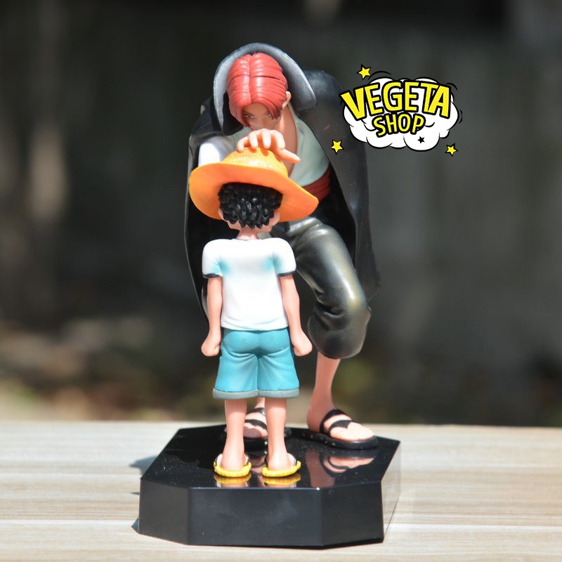 Mô hình One Piece - Monkey D Luffy và Shanks tóc đỏ - Hoạt cảnh Shanks mất tay vì cứu Luffy khóc nhè - Cao 18cm