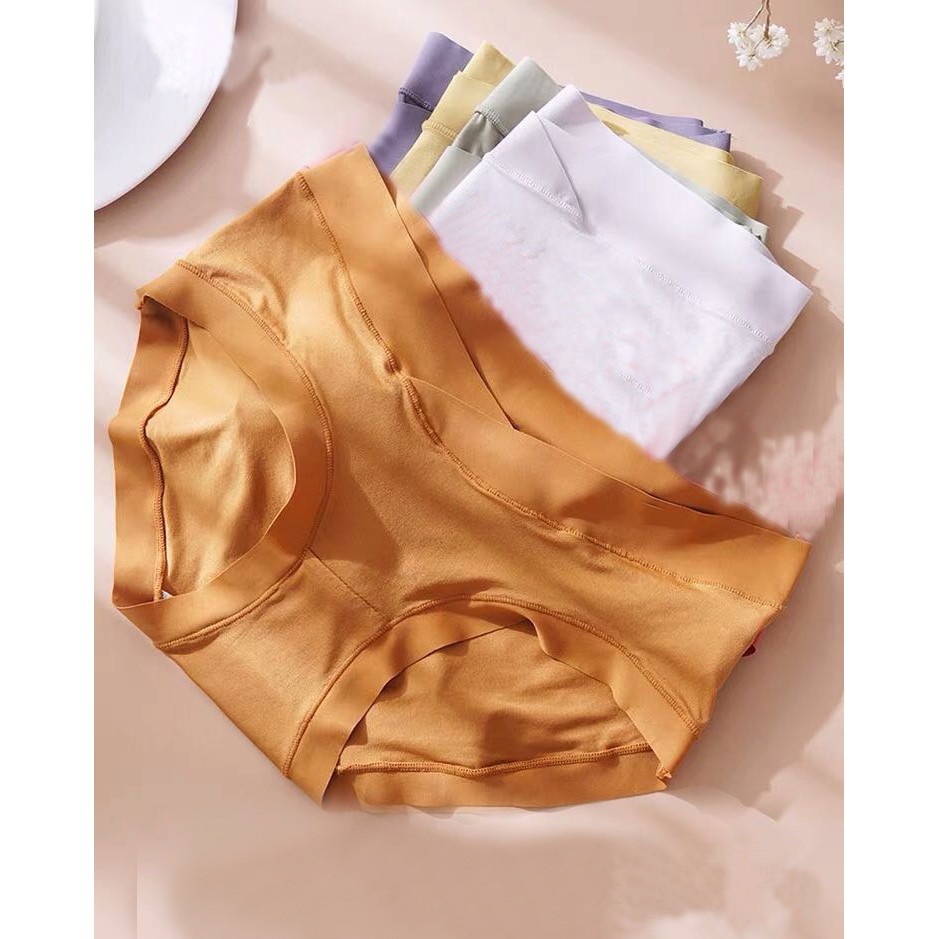 SET 4 QUẦN LÓT BẦU VÀ SAU SINH CẠP CHÉP KHÔNG ĐƯỜNG MAY CHẤT TƠ LẠNH KHÁNG KHUẨN 85KG