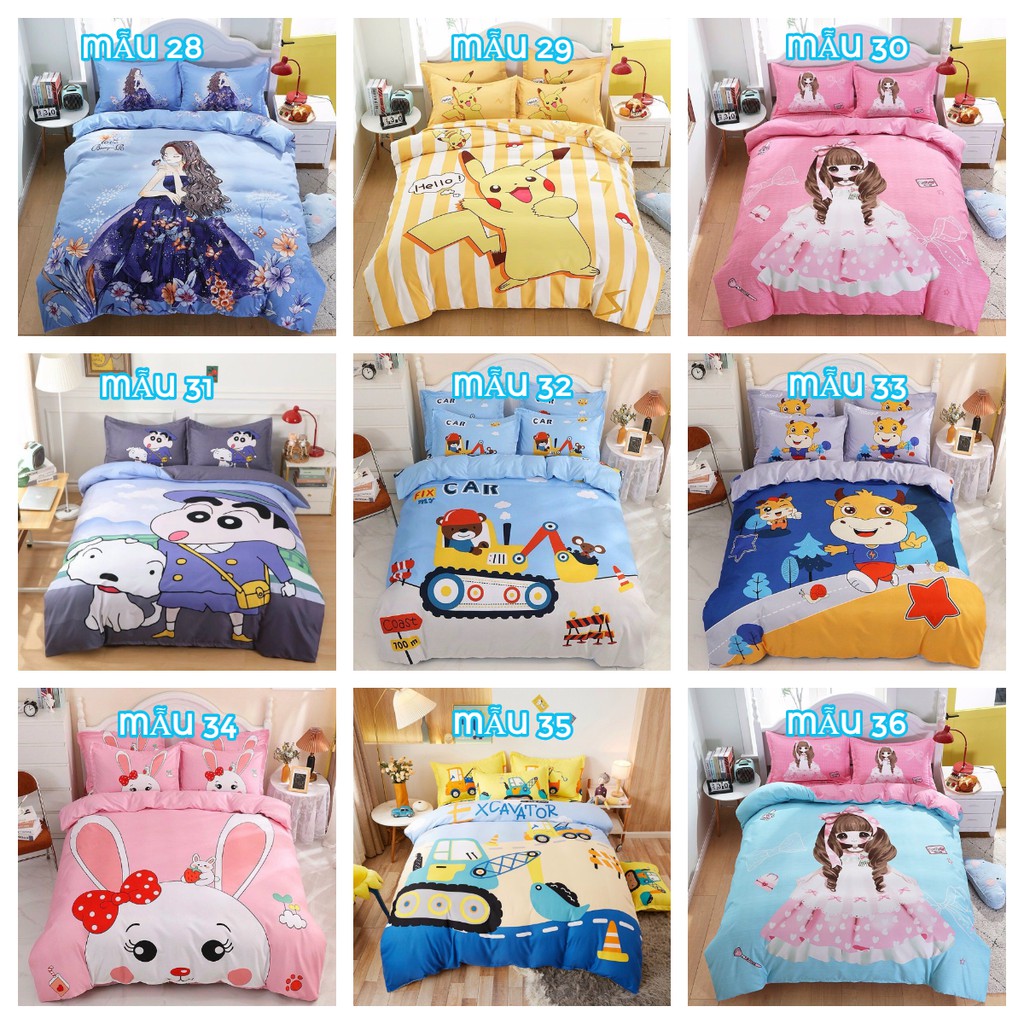 Bộ 4 Món Chăn Ga Gối Cotton Tina Cho Bé Mẫu Hoạt Hình Hàng Cao Cấp Nhiều Mẫu Lựa Chọn Mẫu CÔNG CHÚA NƠ HỒNG