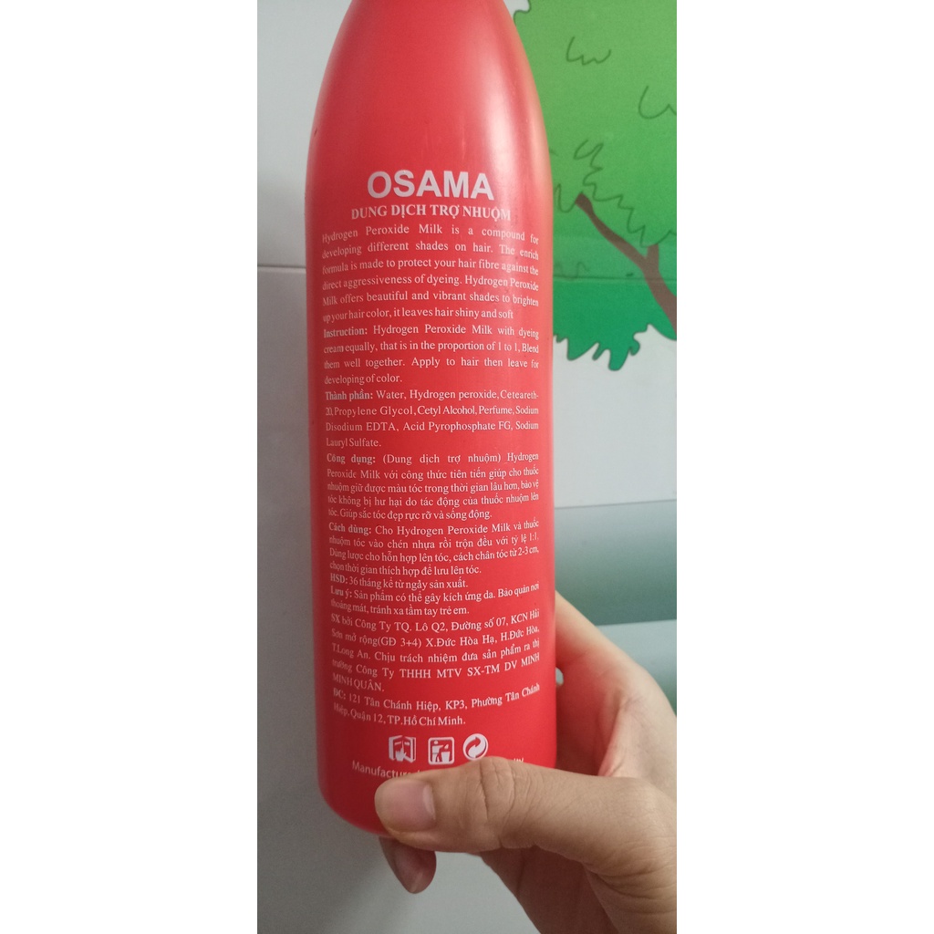 1000ml Oxy trợ nhuộm cho tóc Osama 6% 9% 12%