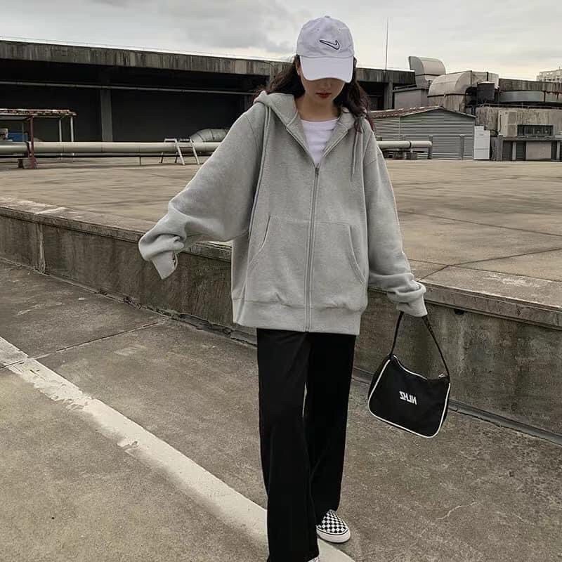 Áo Khoác Nỉ Hoodie Unisex Nỉ Cao Cấp Khóa Zip Form Rộng Phong Cách Ulzzang☘️Thời trang Thu Đông Nỉ mũ | BigBuy360 - bigbuy360.vn