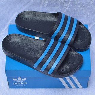 Dép trẻ em Adidas Adilette Aqua Kid màu Đen sọc xanh dương